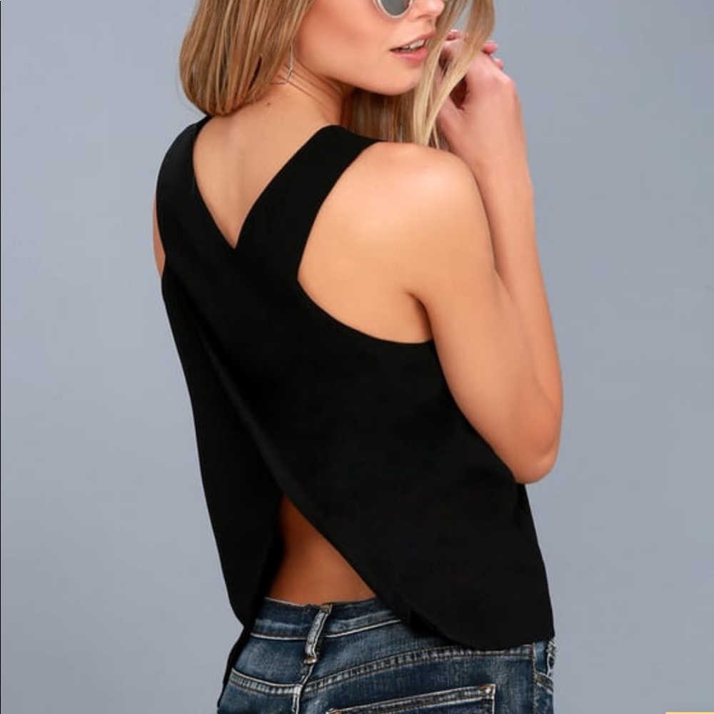 Lulus black open back top